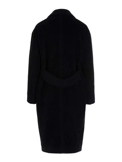 Maurizio Miri Double-breasted Maxi Coat With Button Closure In Blue