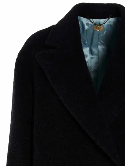 Maurizio Miri Double-breasted Maxi Coat With Button Closure In Blue