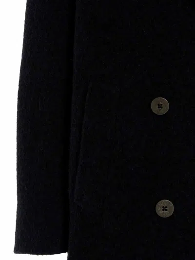 Maurizio Miri Double-breasted Maxi Coat With Button Closure In Blue