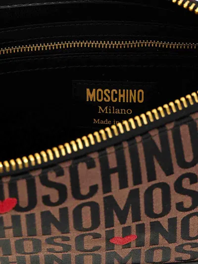 Shop Moschino Shoulder Bag In Brown