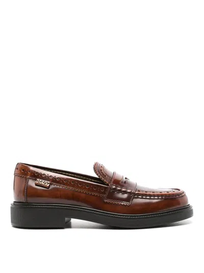 Tod's Gradient-effect Loafers In Brown