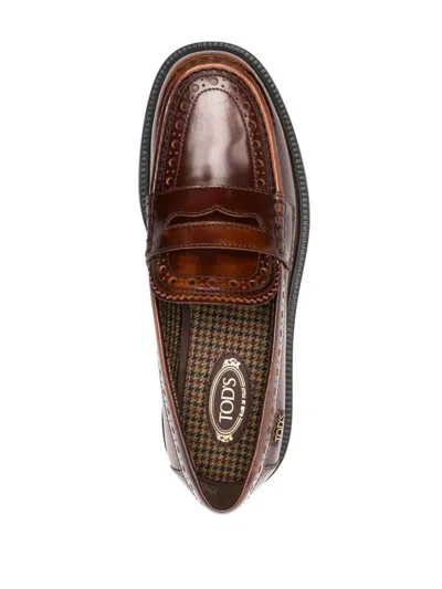 Tod's Gradient-effect Loafers In Brown