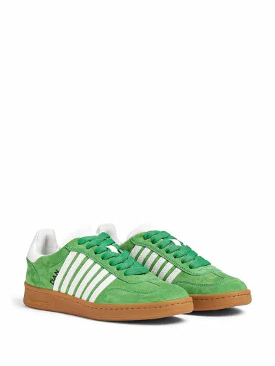 Shop Dsquared2 Free Leather Sneakers In Green