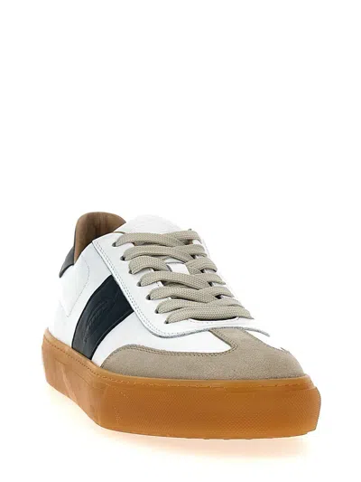 Tod's Round Toe Panel Sneakers In Green