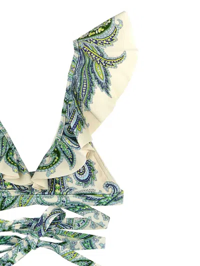 Zimmermann "ottie Wrap Ruffle In Green