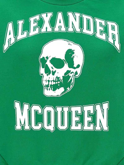 Alexander Mcqueen Mcqueen Women 'varsity Skull' Sweatshirt In Green