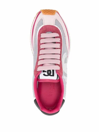 Dolce & Gabbana Cushion Sneakers With Rubber Sole And Leather Trim In Red