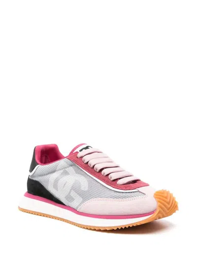 Dolce & Gabbana Cushion Sneakers With Rubber Sole And Leather Trim In Red