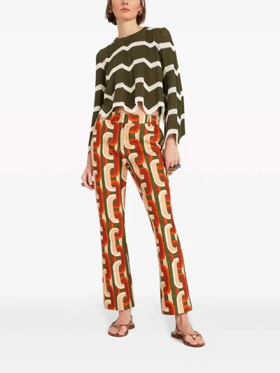 La Doublej Casual Pants In Red