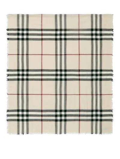 Burberry Women's Check Motif Scarf In Grey