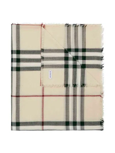 Burberry Women's Check Motif Scarf In Grey