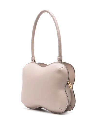 Ganni Small Egret Butterfly Shoulder Bag In Grey