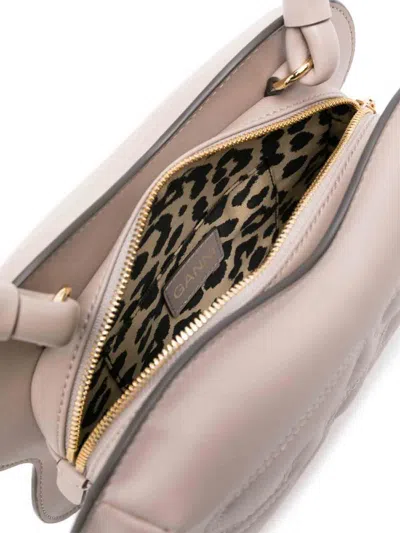 Ganni Small Egret Butterfly Shoulder Bag In Grey