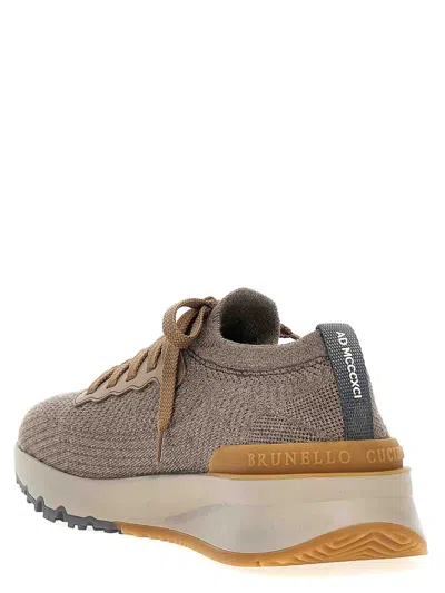 Brunello Cucinelli Stretch Knitted Inserts In Brown