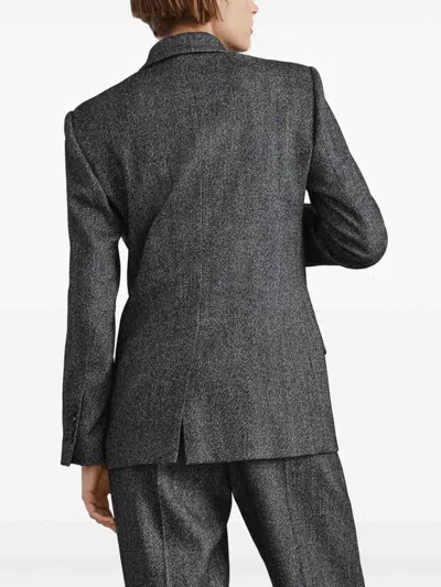 Brunello Cucinelli Women's 'chevron Wool Carded Techno Jacket' In Grey