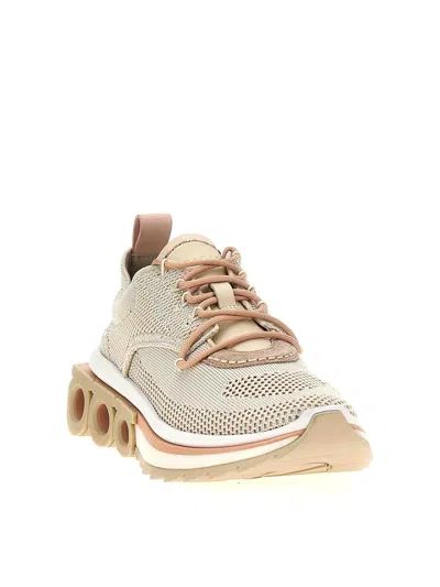 Ferragamo Mesh Perforated Pull Tab Rubber Sole Sneakers In Multicolour