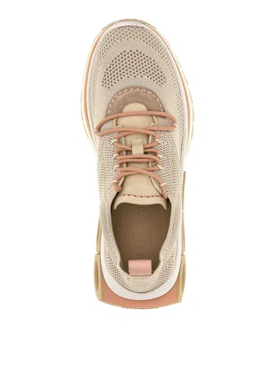 Ferragamo Mesh Perforated Pull Tab Rubber Sole Sneakers In Multicolour