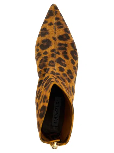 Aquazzura Montmartre 50 Leopard-print Suede Ankle Boots In Multicolour
