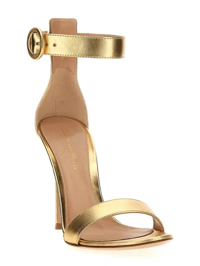 Shop Gianvito Rossi Portofino Sandals In Gold