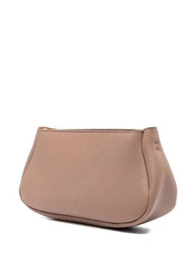 Shop Chloé Marcie Leather Shoulder Bag In Nude & Neutrals