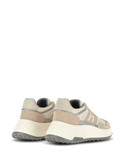 Hogan Leather Sneakers With Chunky Rubber Sole In Nude & Neutrals