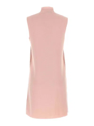 Versace Wool Blend Dress Decorative Buckles In Nude & Neutrals