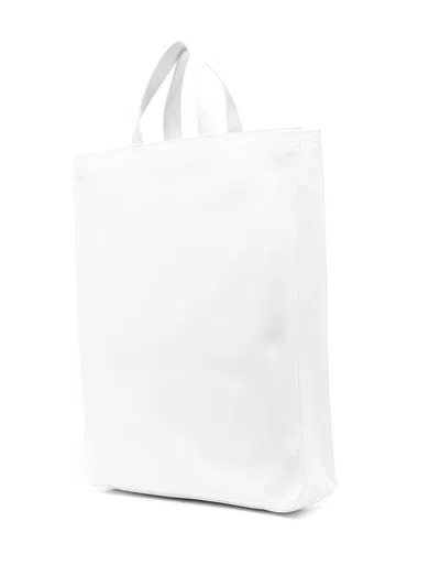 Acne Studios Cotton Blend Tote With Adjustable Strap In White