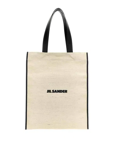 Jil Sander Medium Flat Shopping Bag In White