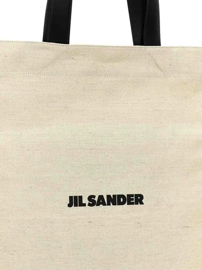Jil Sander Medium Flat Shopping Bag In White