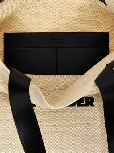 Jil Sander Medium Flat Shopping Bag In White