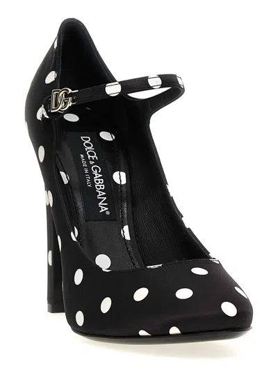 Dolce & Gabbana Black Mary Jane Pumps In White