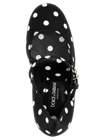 Dolce & Gabbana Black Mary Jane Pumps In White