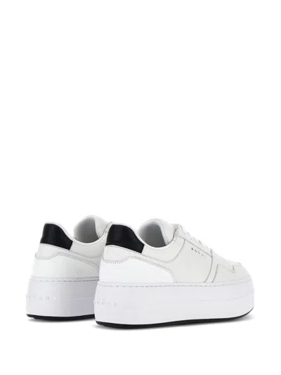 Hogan Leather Panelled Flatform Sneakers In White