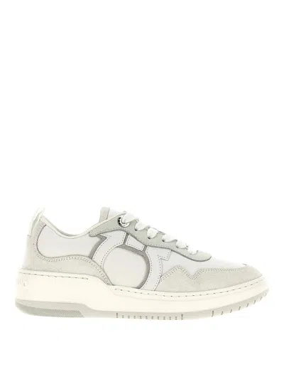 Ferragamo Women Gancini Leather Sneakers In White
