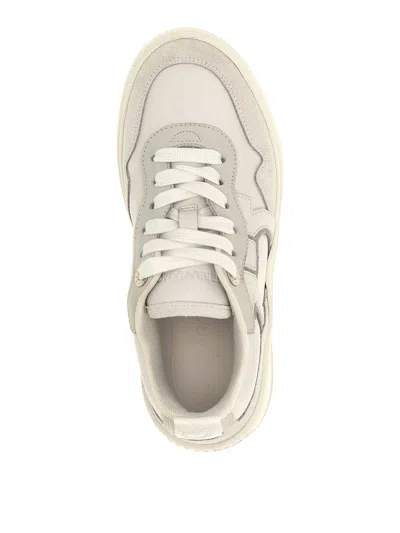 Ferragamo Women Gancini Leather Sneakers In White