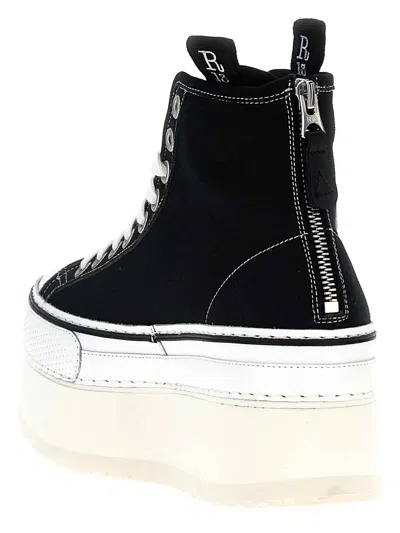 R13 Black Courtney Platform High Top Sneakers In White