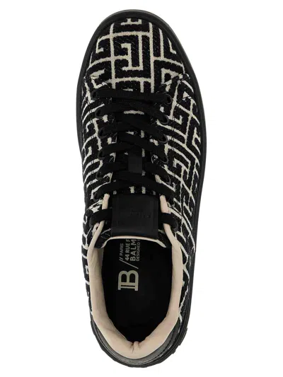 Balmain Black Low Top Sneakers In White