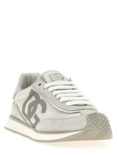 Dolce & Gabbana Cushion Sneaker In Mixed Materials Color White In White