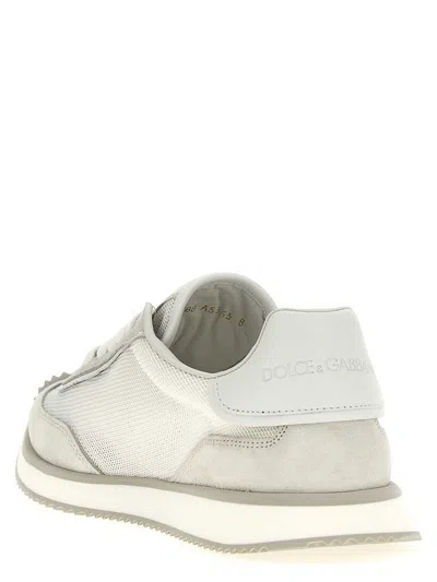 Dolce & Gabbana Cushion Sneaker In Mixed Materials Color White In White