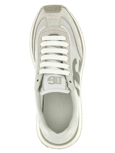Dolce & Gabbana Cushion Sneaker In Mixed Materials Color White In White