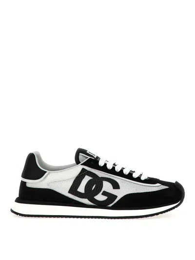 Dolce & Gabbana Mixed-material Dg Cushion Sneakers In White