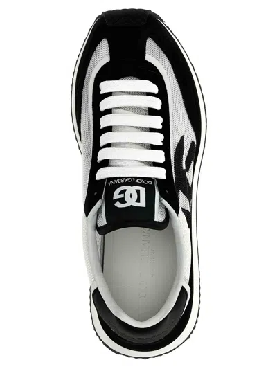 Dolce & Gabbana Mixed-material Dg Cushion Sneakers In White