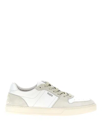 Shop Tod's Logo Sneakers In White