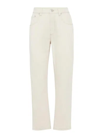 Brunello Cucinelli Straight-leg Jeans In White
