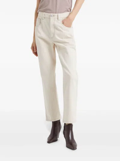 Brunello Cucinelli Straight-leg Jeans In White