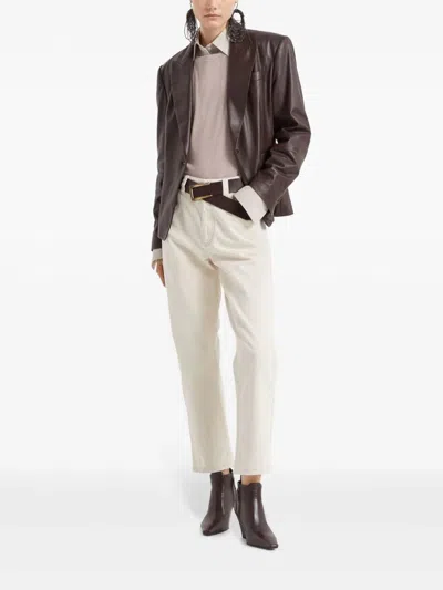 Brunello Cucinelli Straight-leg Jeans In White