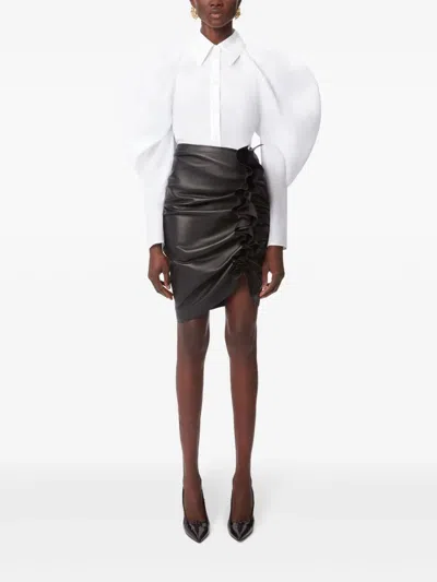 Nina Ricci Woman Shirt Black Size 6 Cotton In White