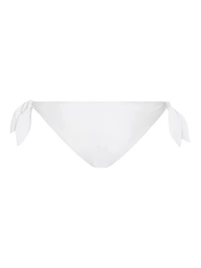 Dolce & Gabbana Logo-plaque Side-tie Bikini Bottom In White