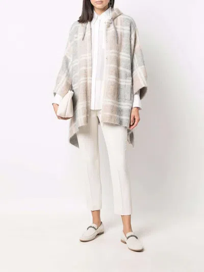 Brunello Cucinelli Pant Pleated Design Acetate Blend In White