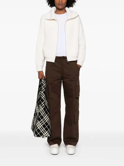 Herno Wool Zipped Cardigan In White